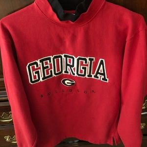 UGA red embroidered ladies sweatshirt
